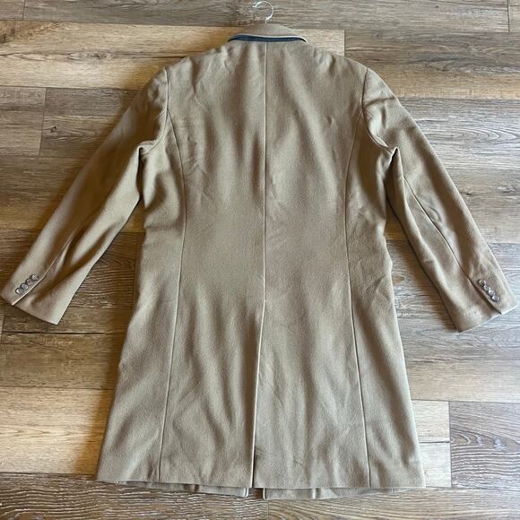 J. Crew Wool Cashmere Westbourne Topcoat Mens L Tan Brown Long Classic Luxury - Picture 5 of 10
